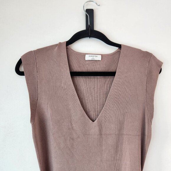 Babaton Aritizia Delmaro Dress Mauve Pink Fitted Bodycon Midi Women's M - Picture 4 of 9